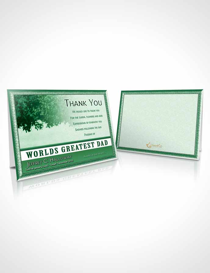 Funeral Thank You Card Template Greatest Dad Glowing Emerald