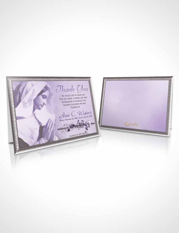 Funeral Thank You Card Template Hail Mary Lavender Honor
