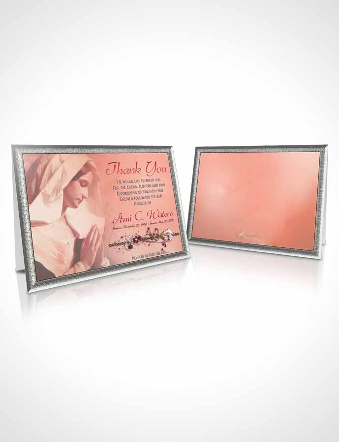 Funeral Thank You Card Template Hail Mary Ruby Sunset