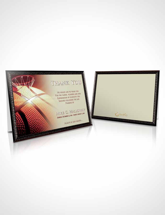 Funeral Thank You Card Template Harmony Basketball Honor