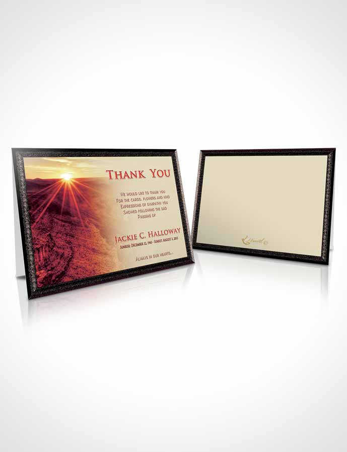 Funeral Thank You Card Template Harmony Canyon Escape