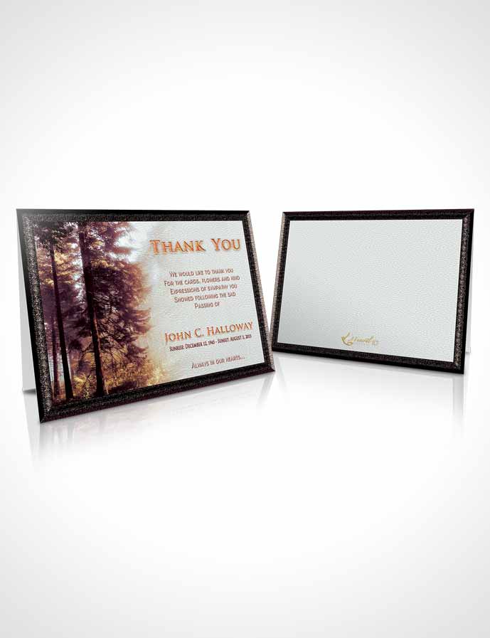 Funeral Thank You Card Template Harmony Forest Laughter