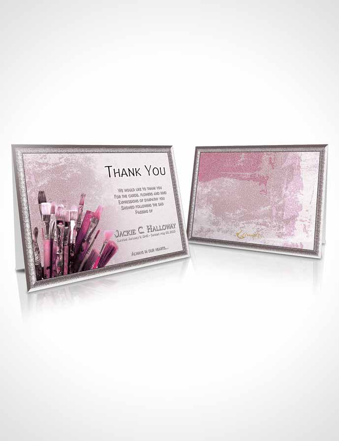 Funeral Thank You Card Template Heavenly Pink Painters Paradise