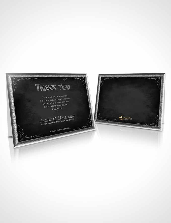 Funeral Thank You Card Template Heavens Touch Black and White