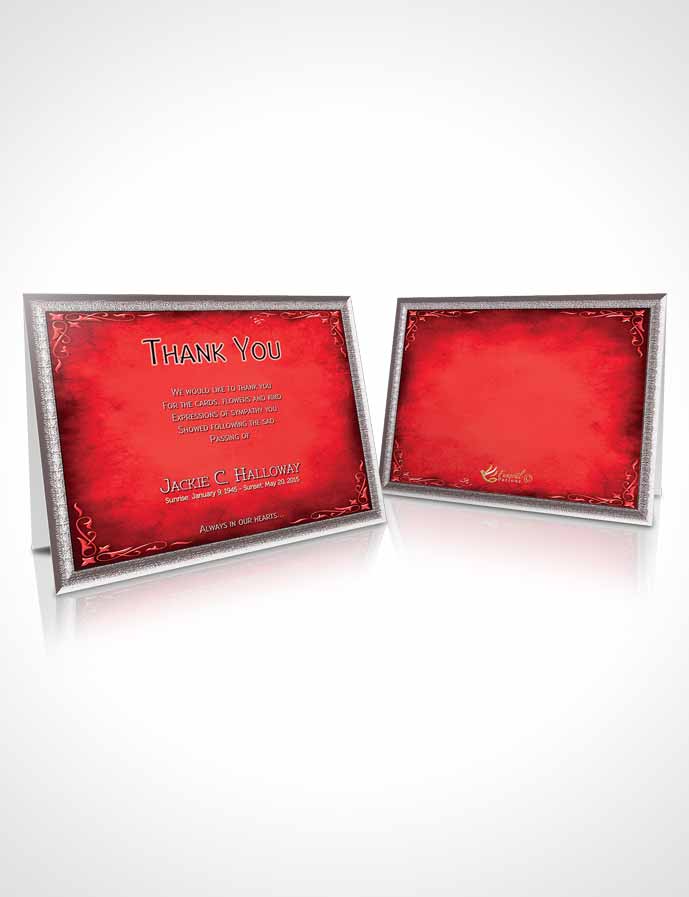 Funeral Thank You Card Template Heavens Touch Brilliant Ruby