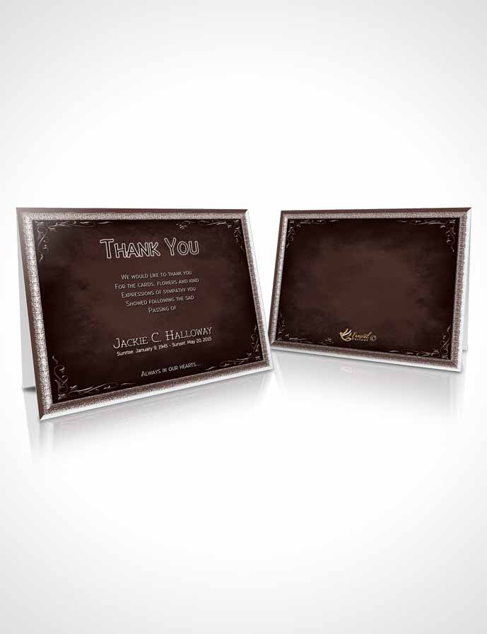 Funeral Thank You Card Template Heavens Touch Dark Rustic Desire