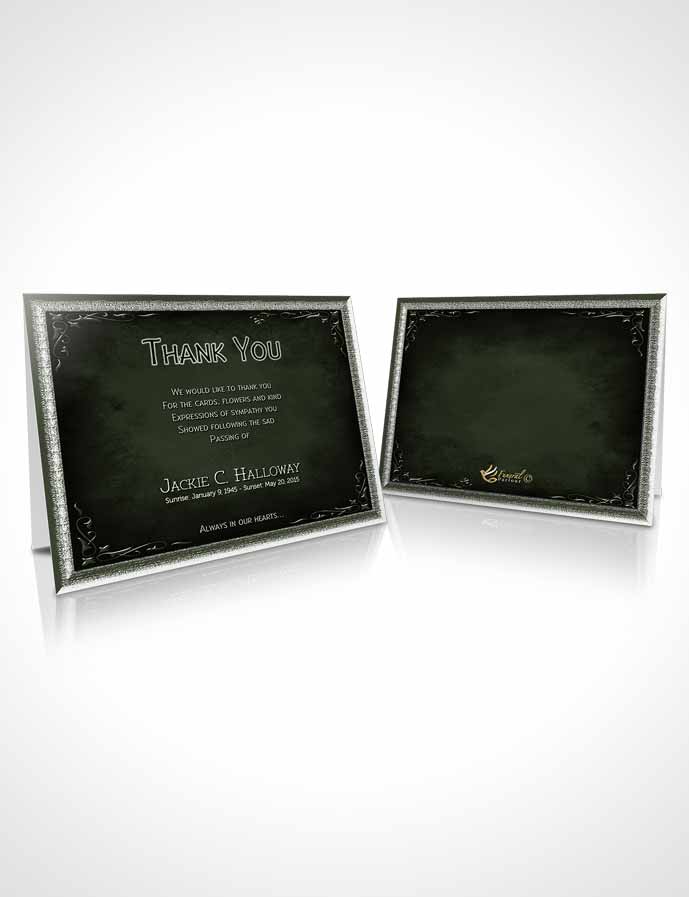 Funeral Thank You Card Template Heavens Touch Deep Forest