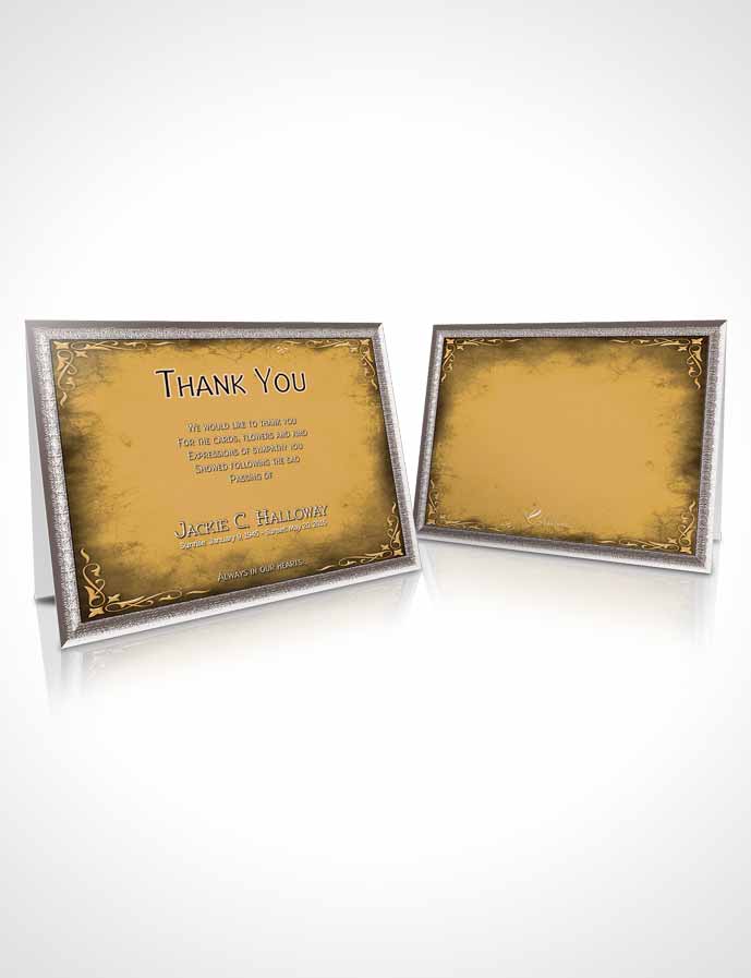 Funeral Thank You Card Template Heavens Touch Golden Desire