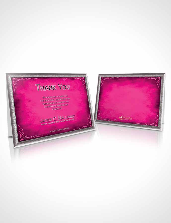 Funeral Thank You Card Template Heavens Touch Hot Pink
