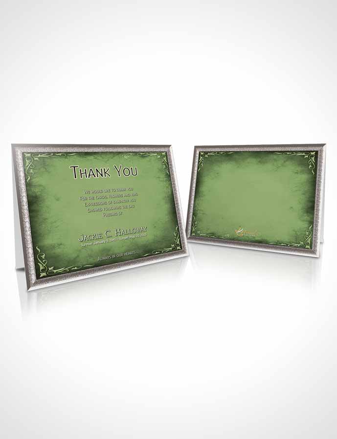 Funeral Thank You Card Template Heavens Touch Soft Emerald Mountain
