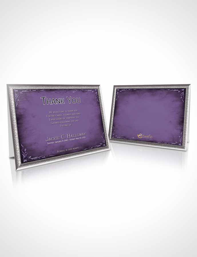 Funeral Thank You Card Template Heavens Touch Soft Lavender