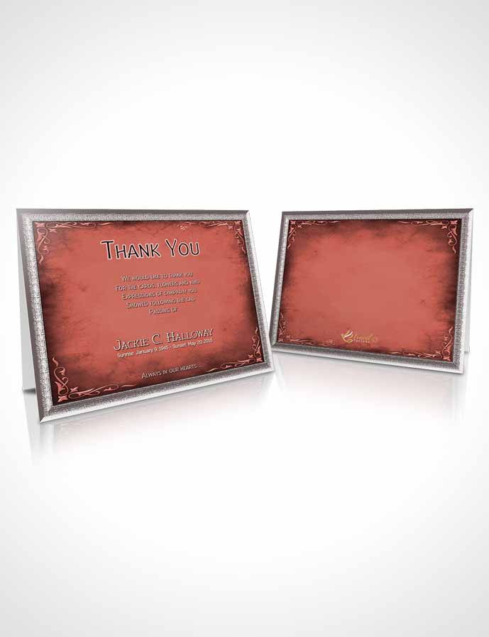 Funeral Thank You Card Template Heavens Touch Soft Ruby