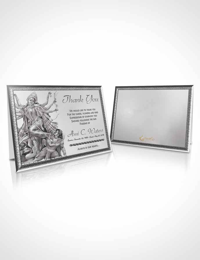 Funeral Thank You Card Template Hindu Breeze Black and White