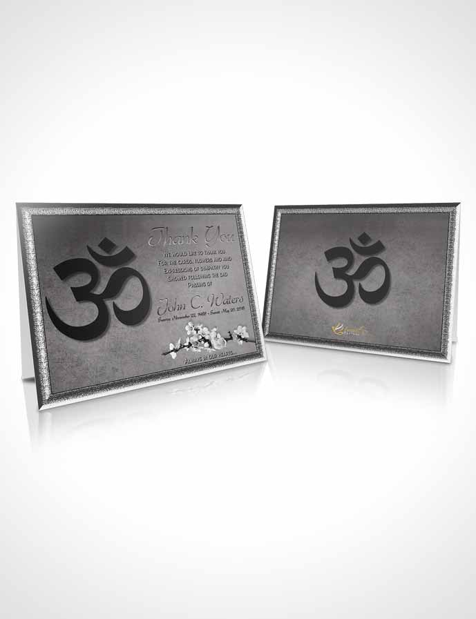 Funeral Thank You Card Template Hindu Love Black and White
