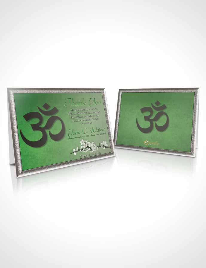 Funeral Thank You Card Template Hindu Love Emerald Glow