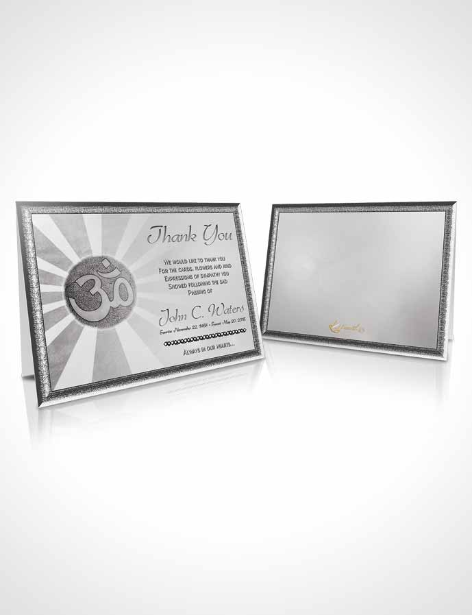 Funeral Thank You Card Template Hinduism Faith Black and White