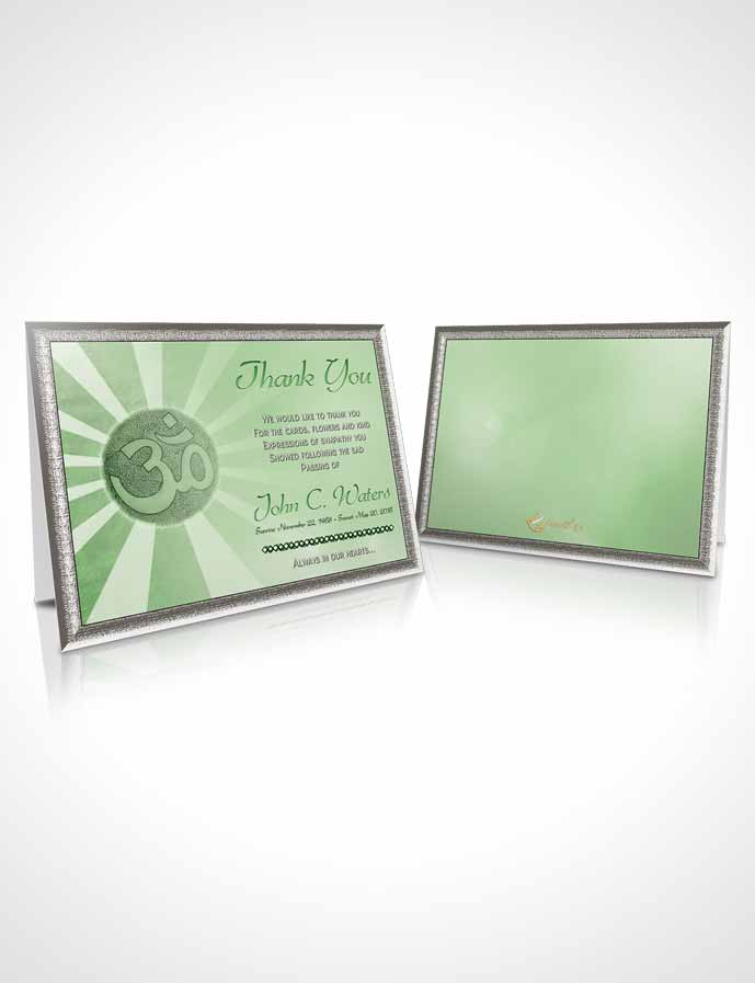 Funeral Thank You Card Template Hinduism Faith Emerald Glow