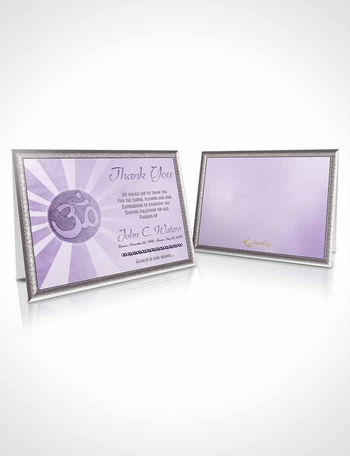 Funeral Thank You Card Template Hinduism Faith Lavender Honor
