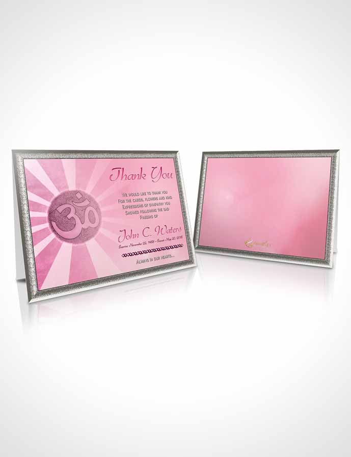 Funeral Thank You Card Template Hinduism Faith Pink Lust