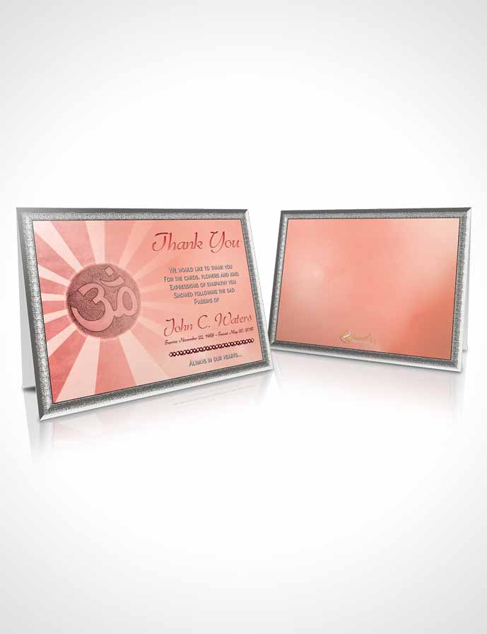 Funeral Thank You Card Template Hinduism Faith Ruby Sunset