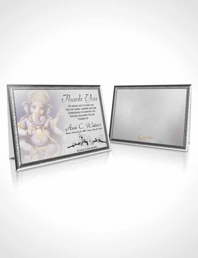 Funeral Thank You Card Template Hinduism Glory Black and White
