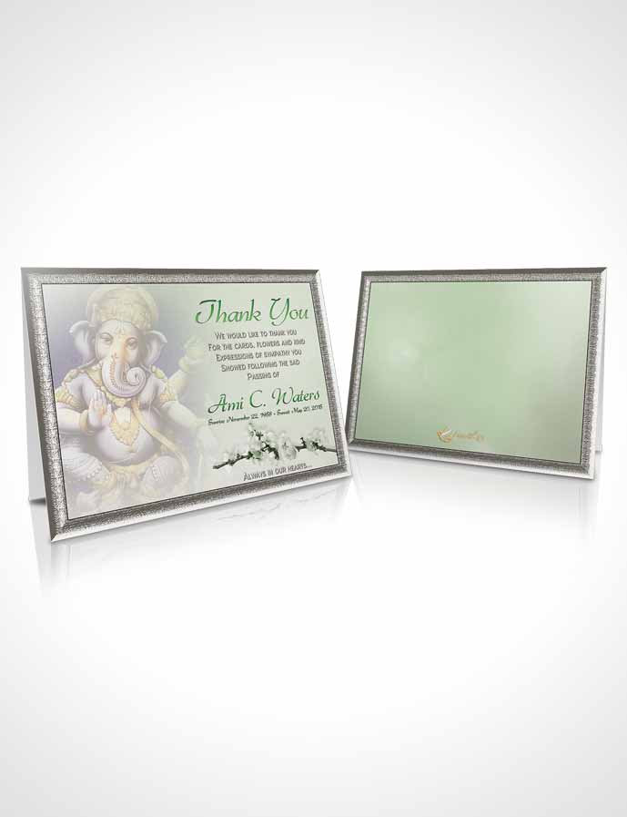 Funeral Thank You Card Template Hinduism Glory Emerald Glow