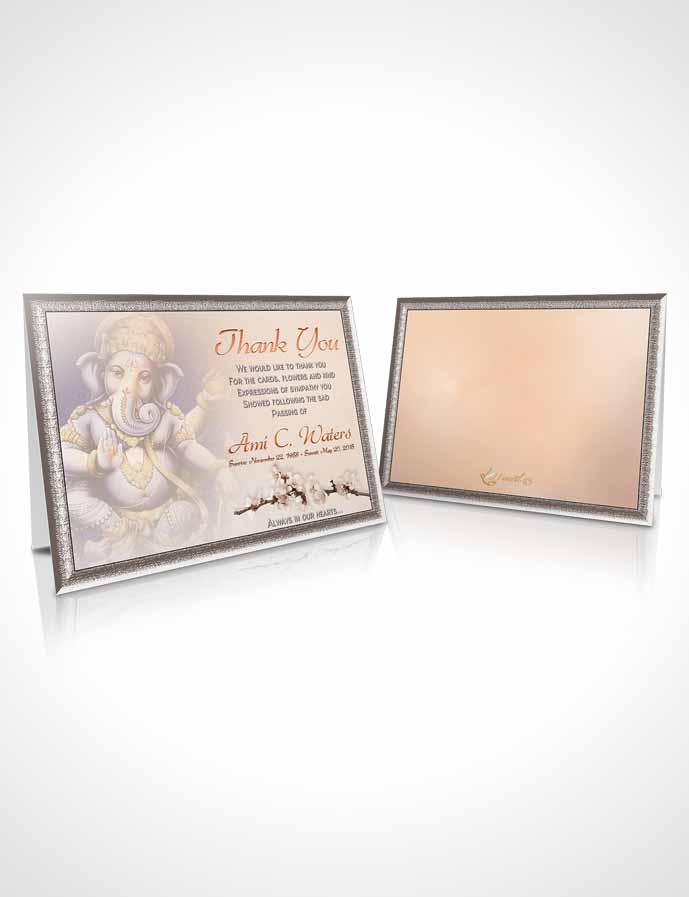 Funeral Thank You Card Template Hinduism Glory Golden Love