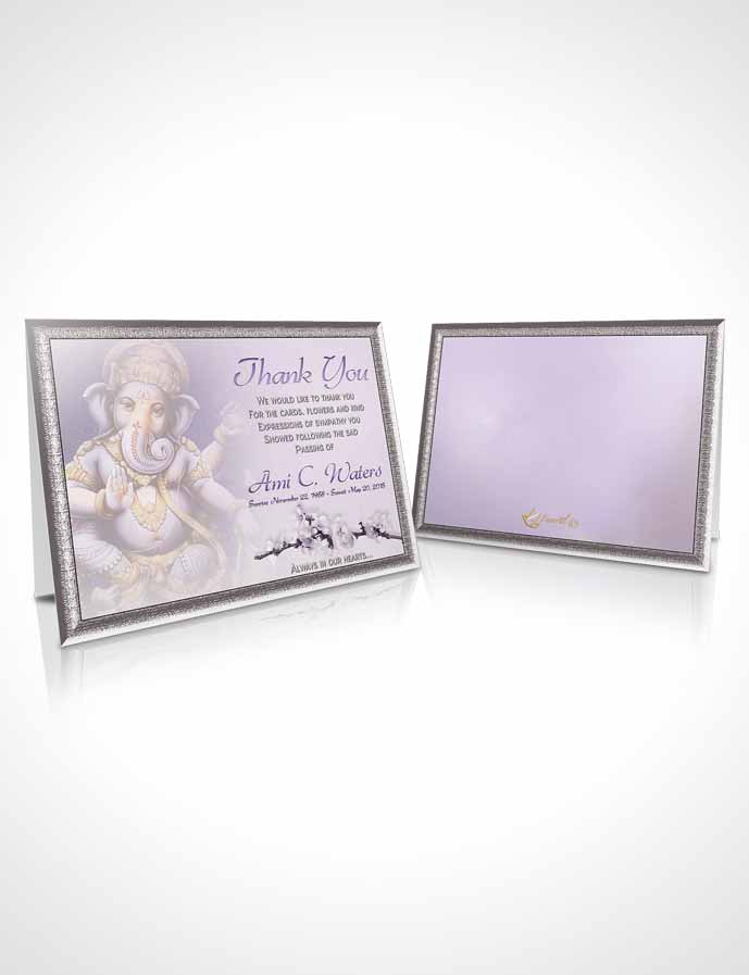 Funeral Thank You Card Template Hinduism Glory Lavender Honor