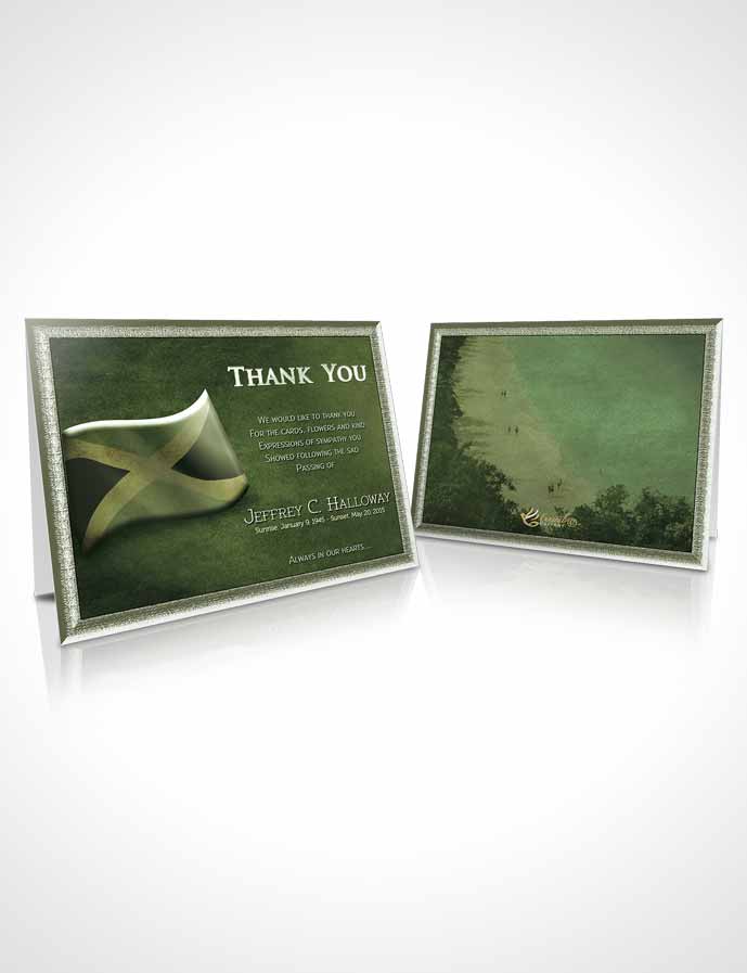 Funeral Thank You Card Template Jamaican Emerald Beauty