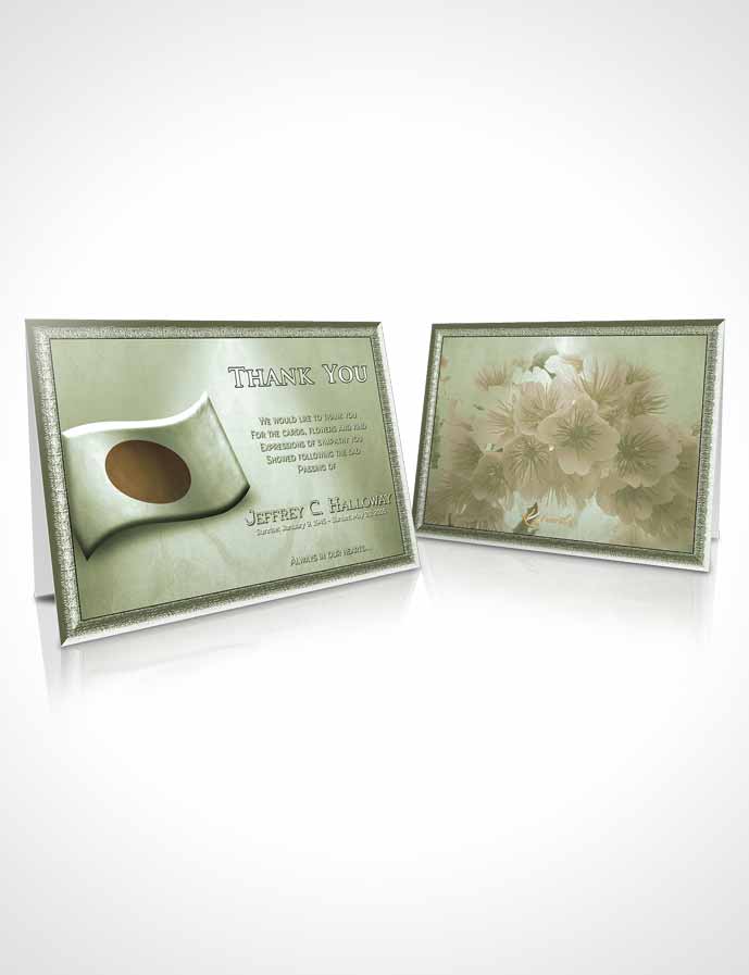 Funeral Thank You Card Template Japanese Emerald Blossoms