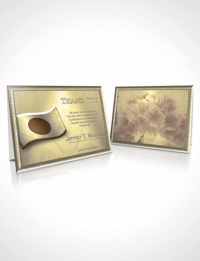 Funeral Thank You Card Template Japanese Golden Blossoms