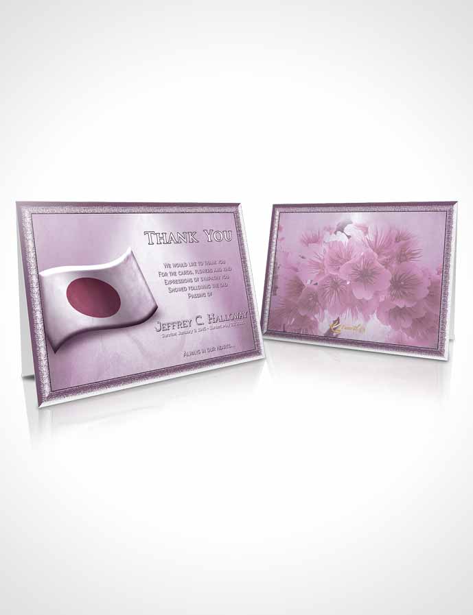 Funeral Thank You Card Template Japanese Lavender Blossoms