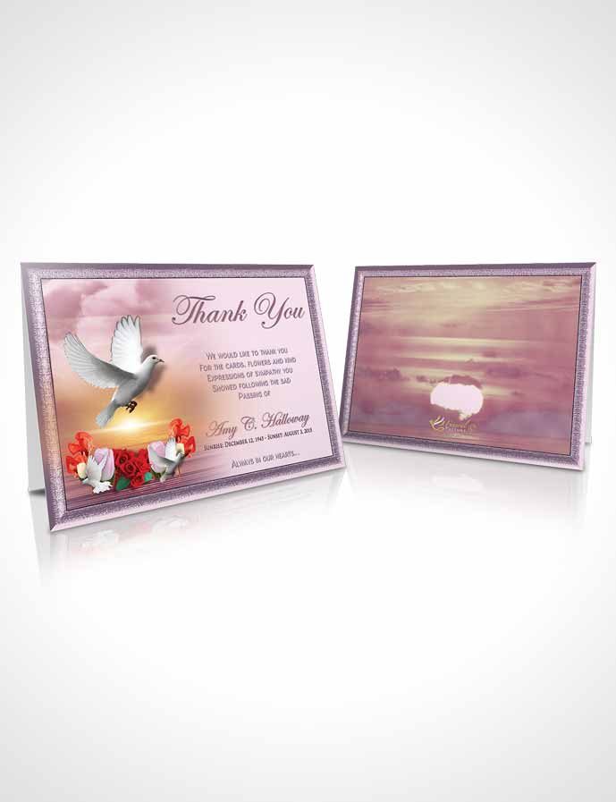 Funeral Thank You Card Template Lavender Delightful Doves