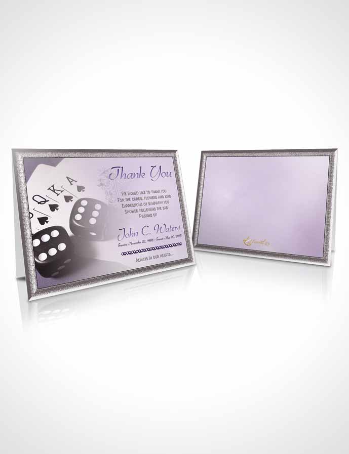 Funeral Thank You Card Template Lavender Double Down