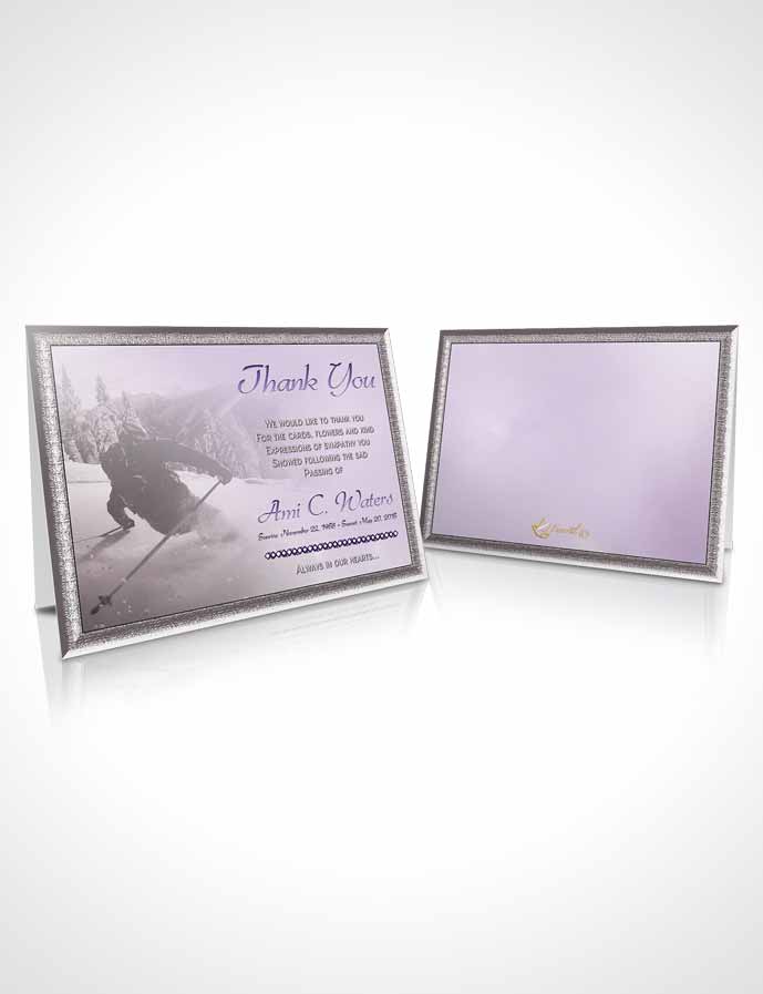 Funeral Thank You Card Template Lavender Downhill Skiing