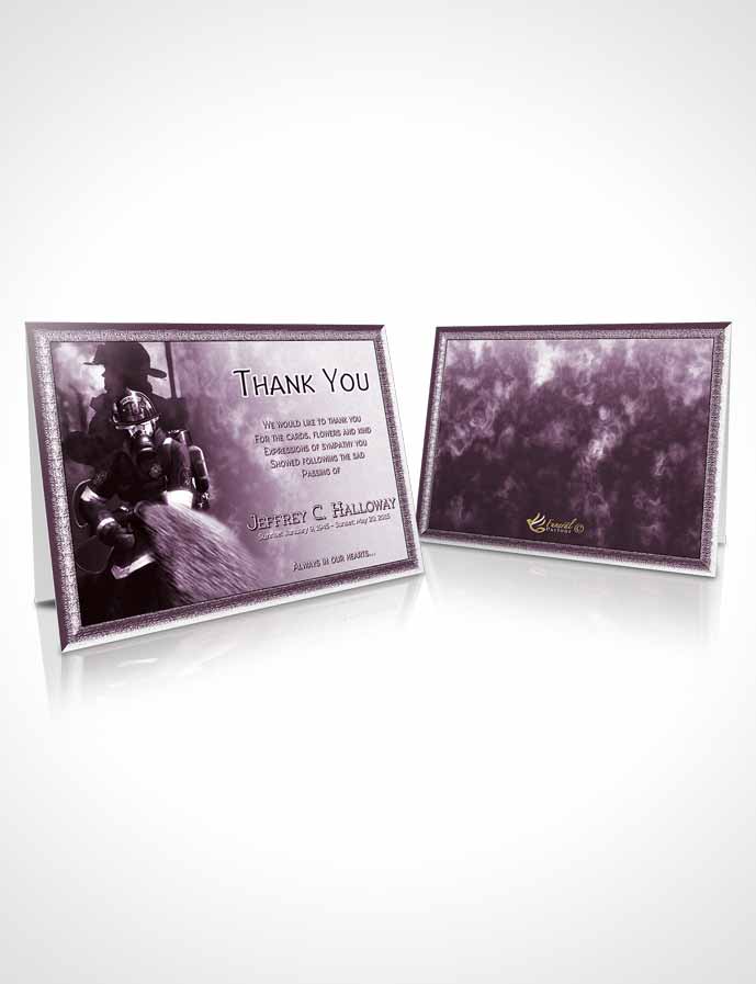 Funeral Thank You Card Template Lavender Firefighter