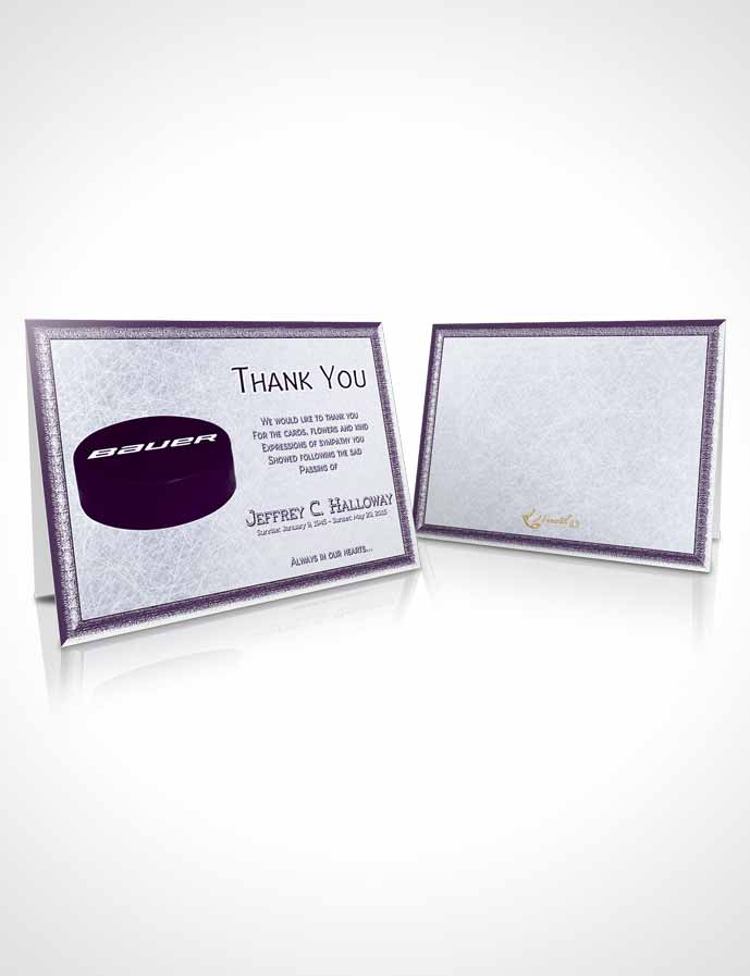 Funeral Thank You Card Template Lavender Hockey Star