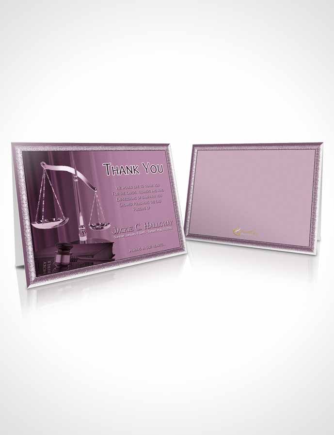 Funeral Thank You Card Template Lavender Judge Justice