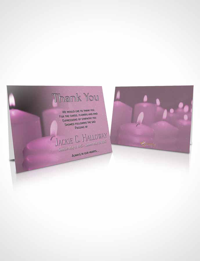 Funeral Thank You Card Template Lavender Kisses Candles In The Wind