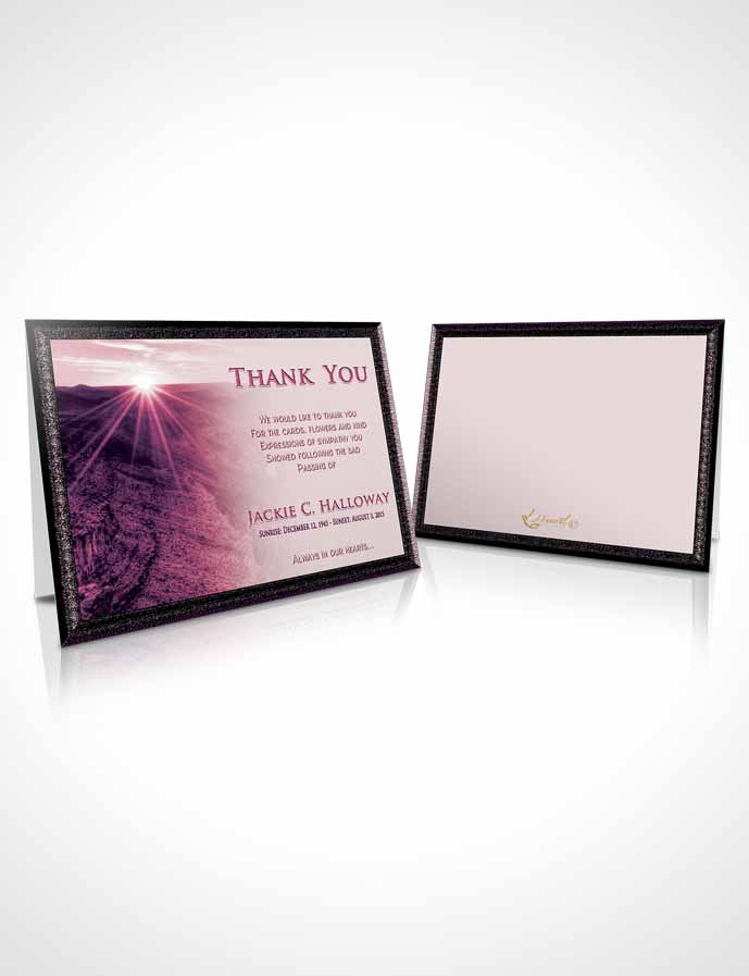 Funeral Thank You Card Template Lavender Love Canyon Escape