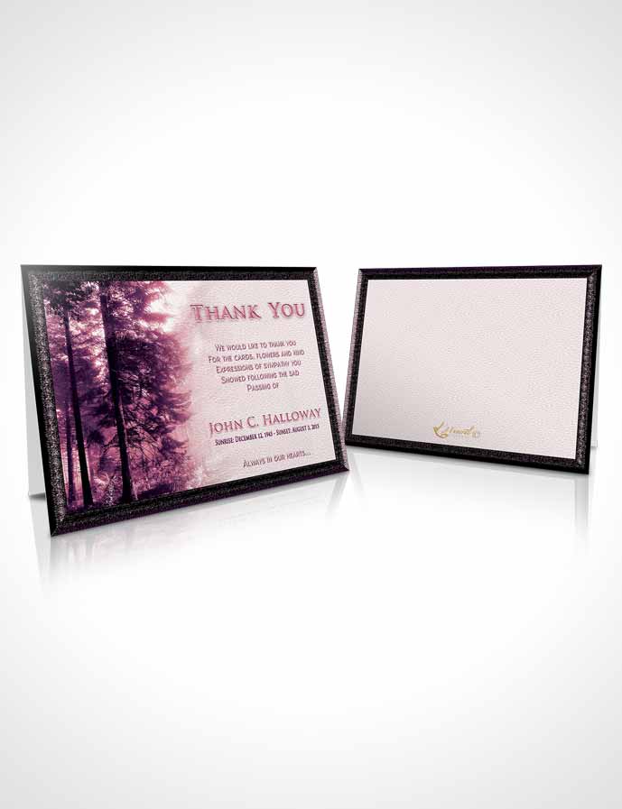 Funeral Thank You Card Template Lavender Love Forest Laughter