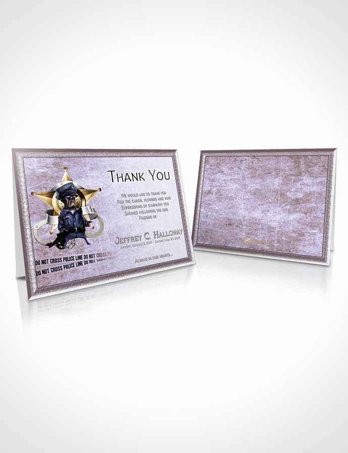 Funeral Thank You Card Template Lavender Police Enforcement