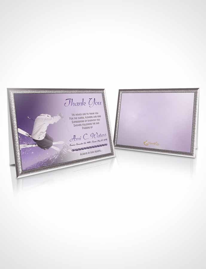 Funeral Thank You Card Template Lavender Ski Jumping