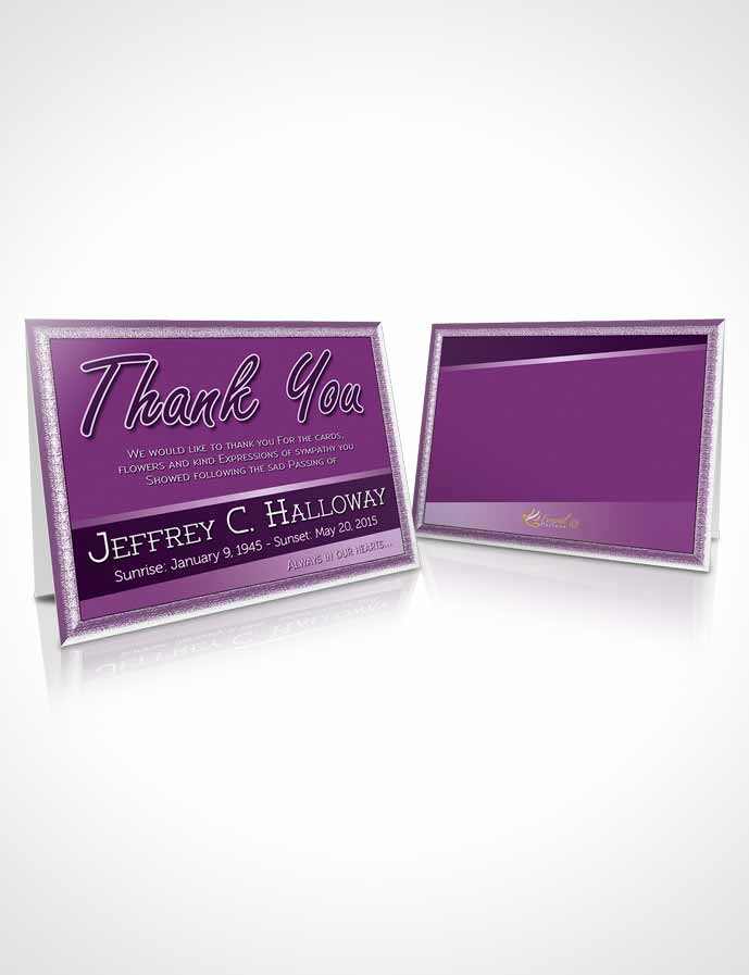Funeral Thank You Card Template Lavender Sunrise Tranquility Dark