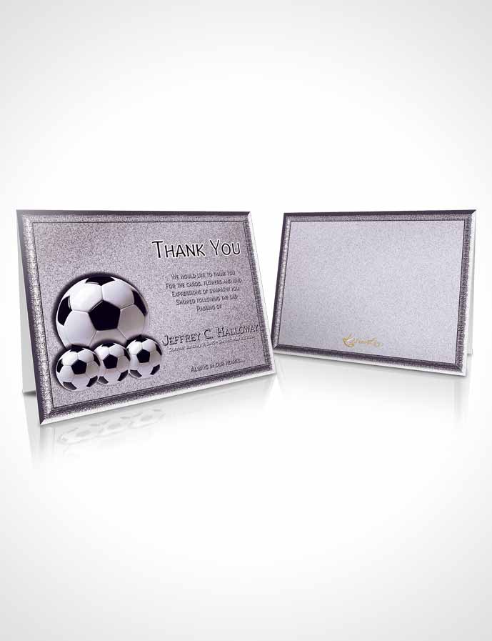 Funeral Thank You Card Template Lavender Sunset Soccer Star