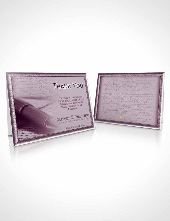 Funeral Thank You Card Template Lavender Writer