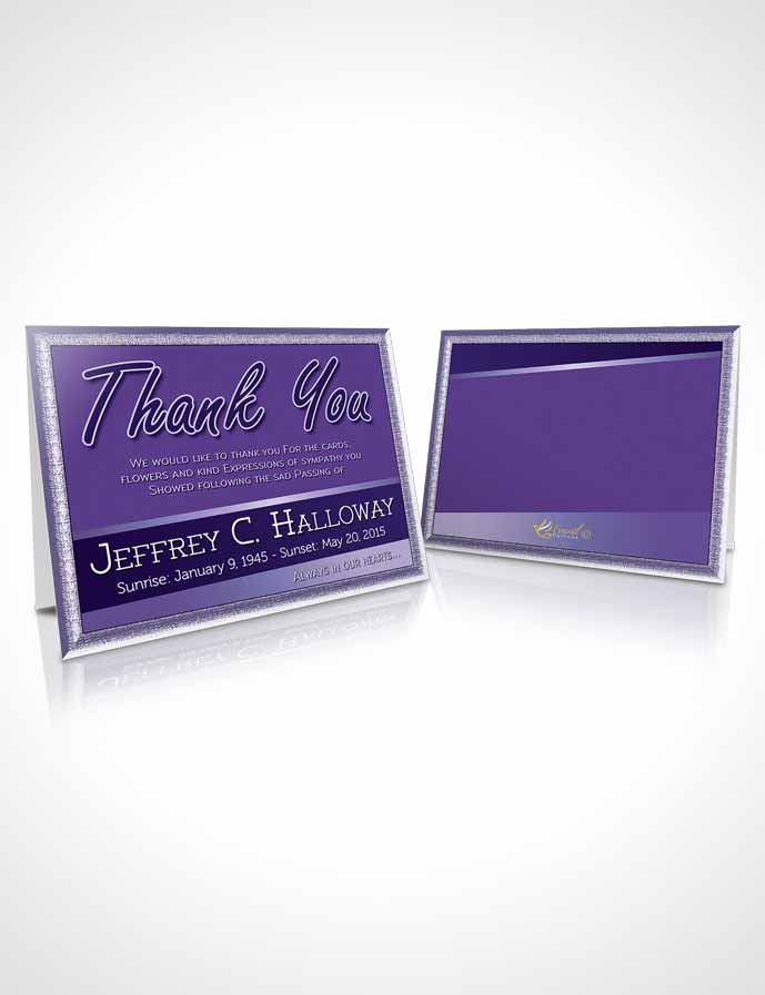 Funeral Thank You Card Template Loving Lavender Tranquility Dark