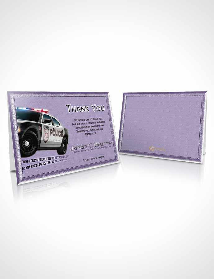 Funeral Thank You Card Template Loving Police On Duty