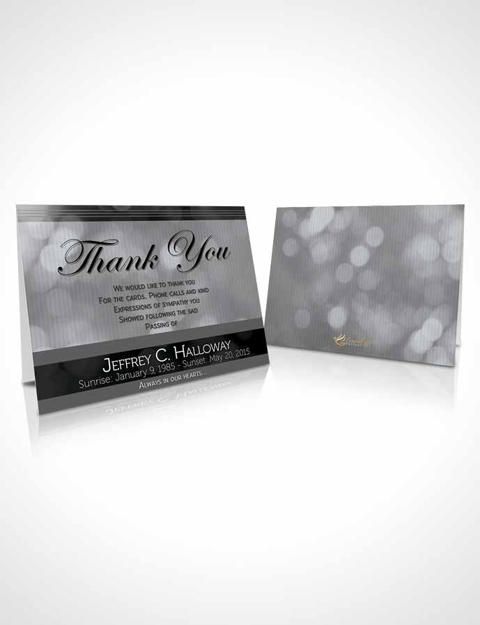 Funeral Thank You Card Template Majestic Black and White Light