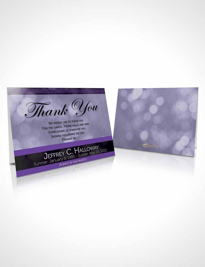 Funeral Thank You Card Template Majestic Lavender Rain Light
